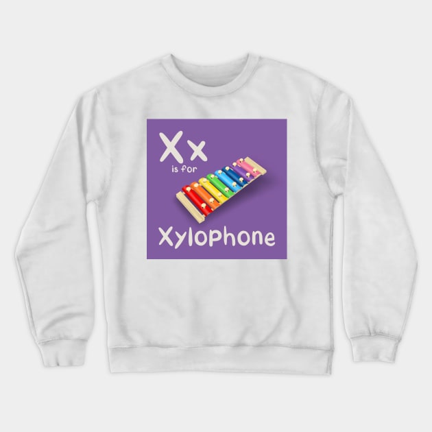 X is for Xylophone Crewneck Sweatshirt by simonescha